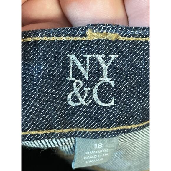 NY&C New York & Company Jeans Womens 18 Dark Wash Low Rise Bootcut Curvy Denim - Picture 9 of 13